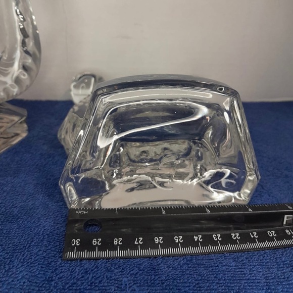 Pair Mid-Century Fostoria Harp Lyre Heavy Clear Glass Bookends Music Decor Gift - Picture 4 of 7